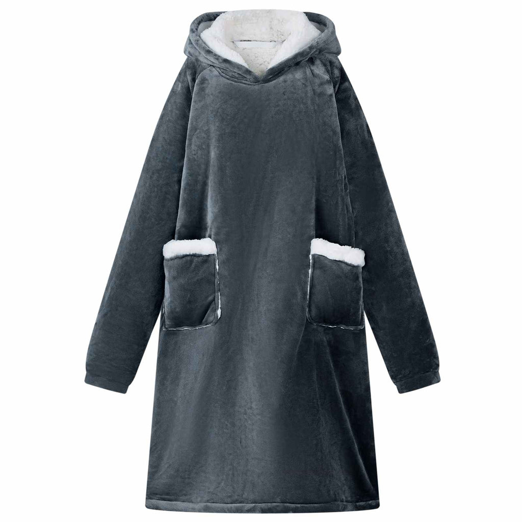vidaXL Decken-Hoodie Marineblau L Fleece und Flanell