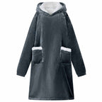 vidaXL Decken-Hoodie Marineblau L Fleece und Flanell