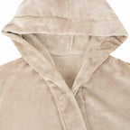 vidaXL Bademantel Hoodie Beige S Flanell