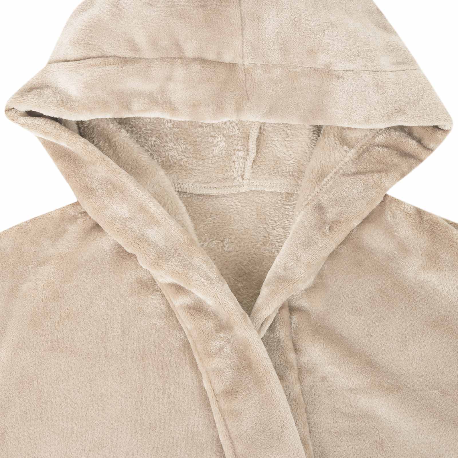 vidaXL Bademantel Hoodie Beige S Flanell