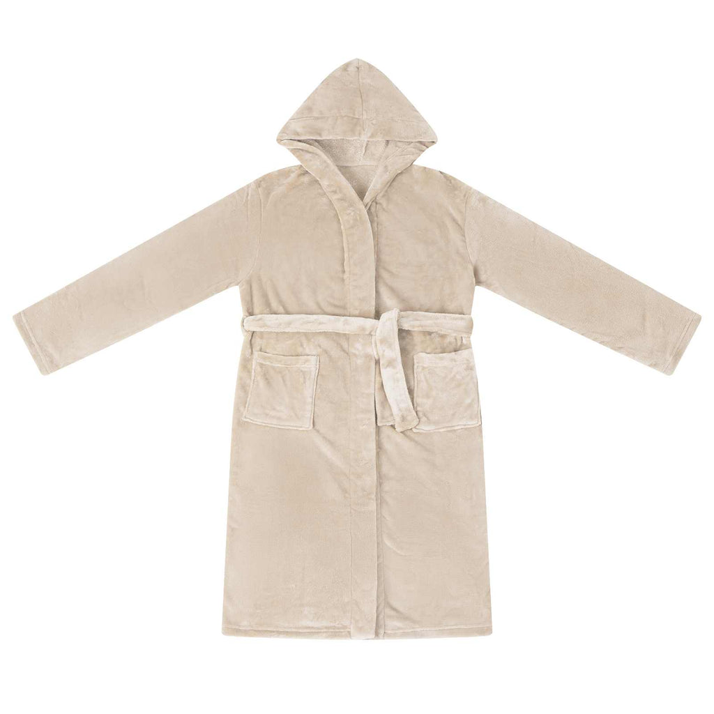 vidaXL Bademantel Hoodie Beige S Flanell