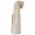 vidaXL Bademantel Hoodie Beige S Flanell
