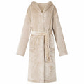 vidaXL Bademantel Hoodie Beige XL Flanell
