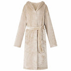 vidaXL Bademantel Hoodie Beige XL Flanell
