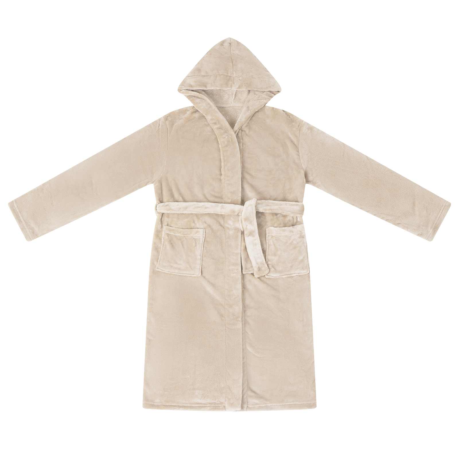 vidaXL Bademantel Hoodie Beige XL Flanell