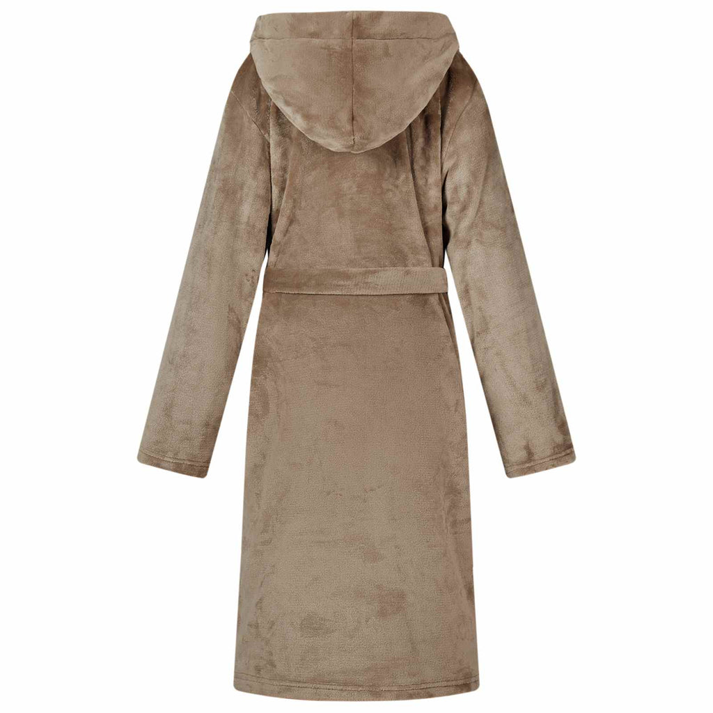 vidaXL Bademantel Hoodie Kamel S Flanell