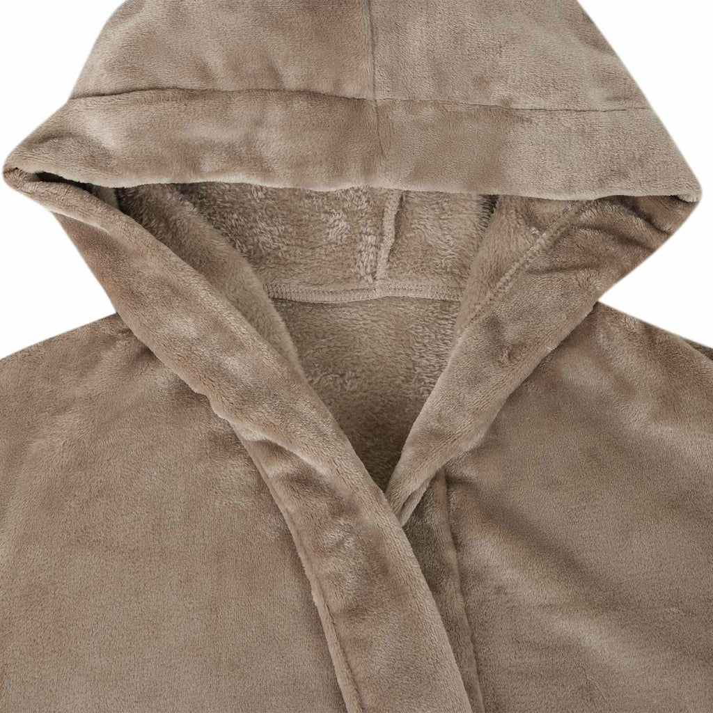 vidaXL Bademantel Hoodie Kamel M Flanell