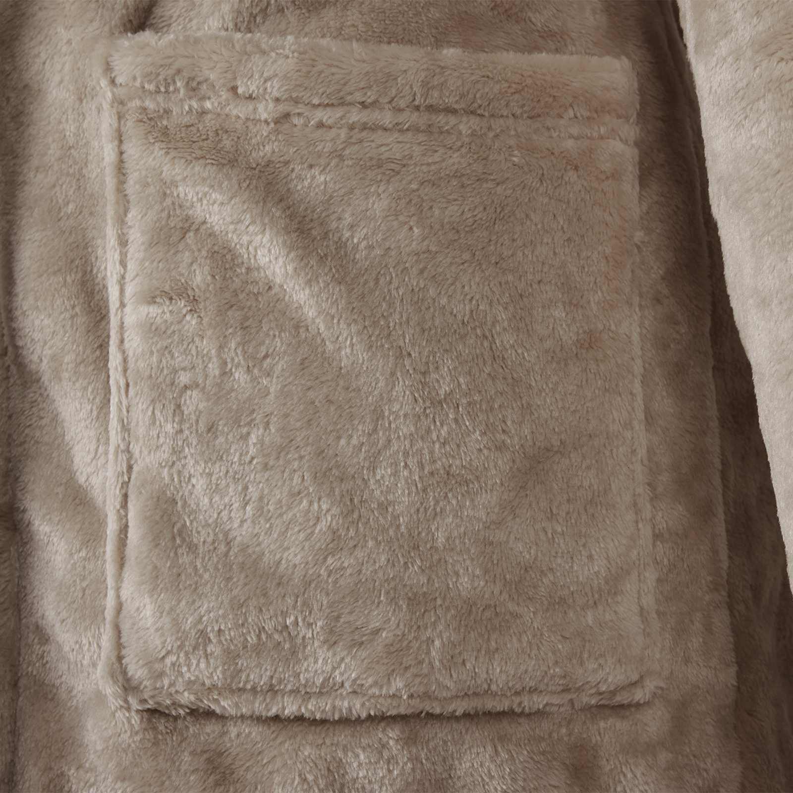 vidaXL Bademantel Hoodie Kamel M Flanell
