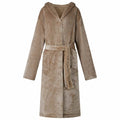 vidaXL Bademantel Hoodie Kamel M Flanell