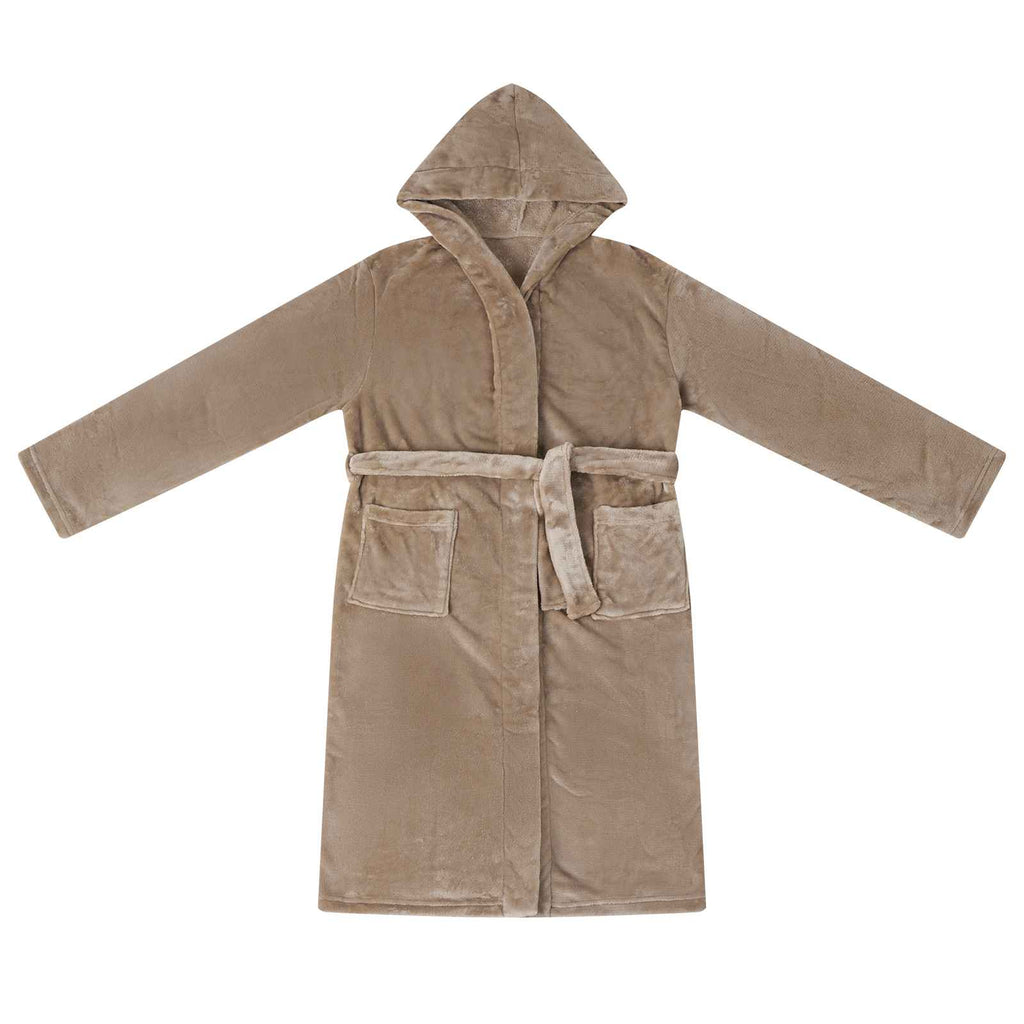 vidaXL Bademantel Hoodie Kamel M Flanell