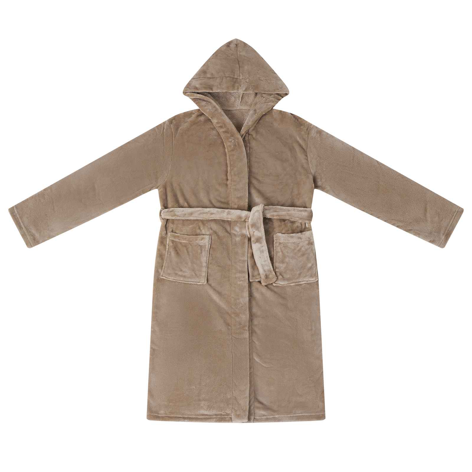 vidaXL Bademantel Hoodie Kamel M Flanell