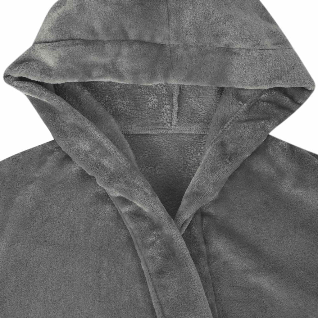 vidaXL Bademantel Hoodie Dunkelgrau L Flanell
