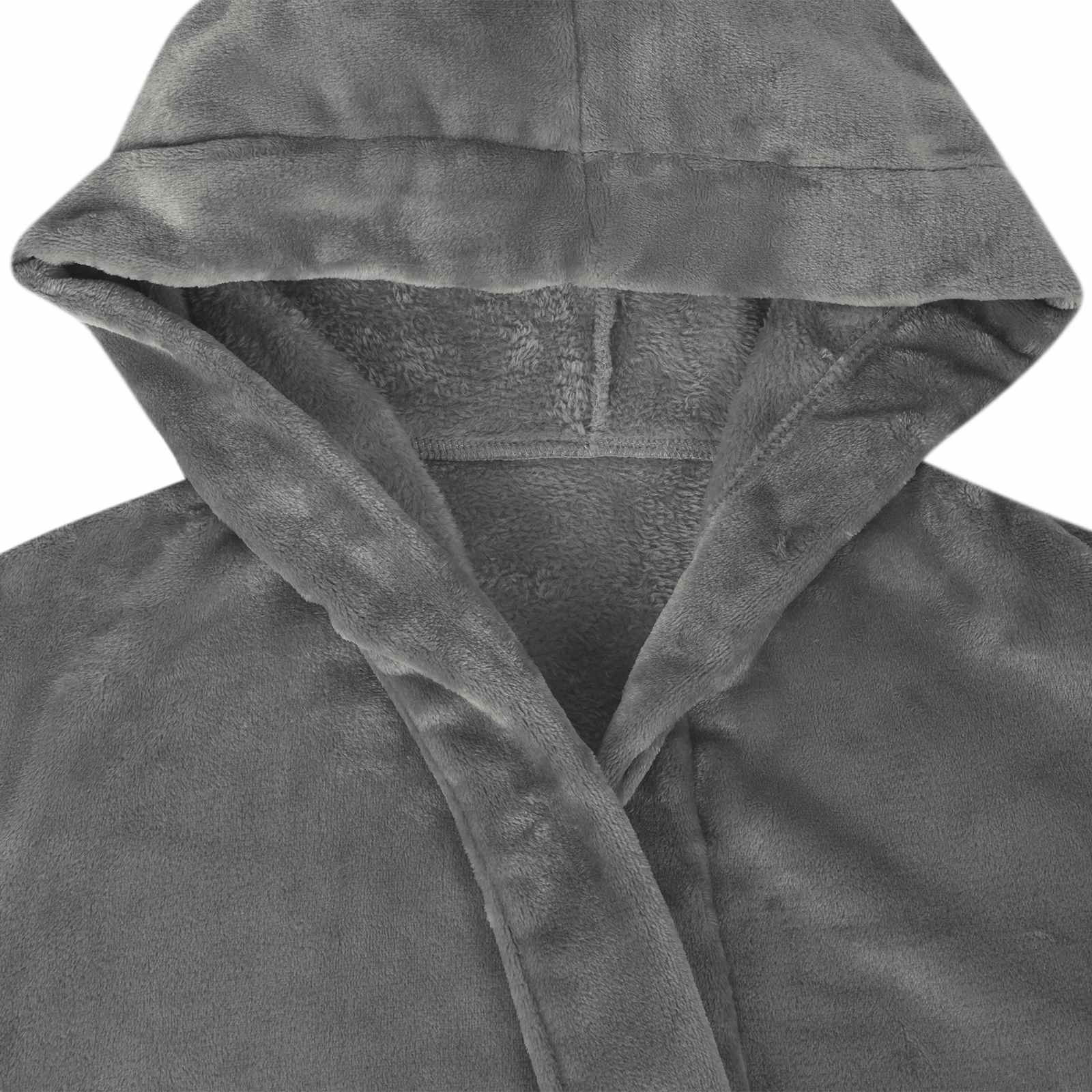 vidaXL Bademantel Hoodie Dunkelgrau L Flanell