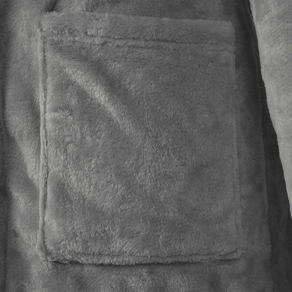 vidaXL Bademantel Hoodie Dunkelgrau L Flanell