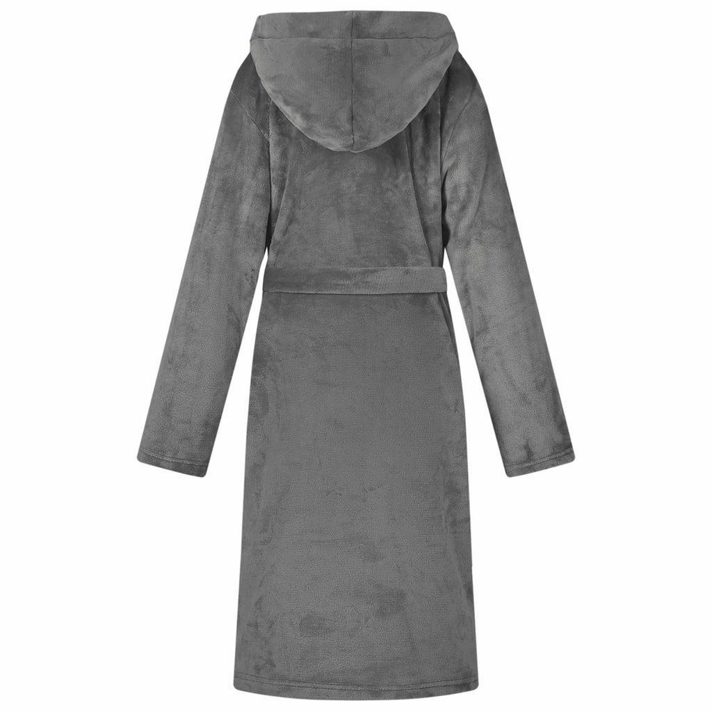 vidaXL Bademantel Hoodie Dunkelgrau L Flanell