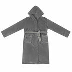 vidaXL Bademantel Hoodie Dunkelgrau L Flanell