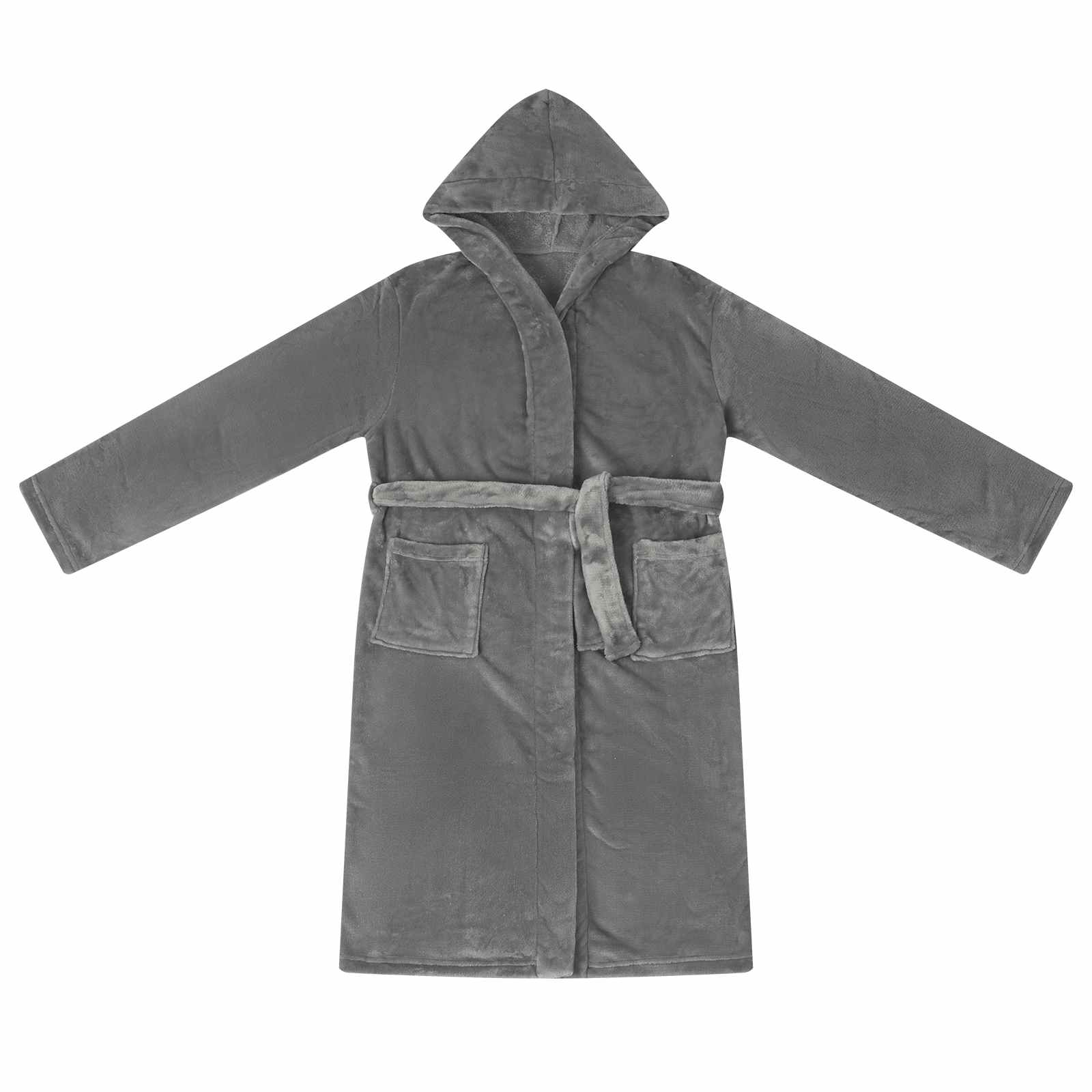 vidaXL Bademantel Hoodie Dunkelgrau L Flanell