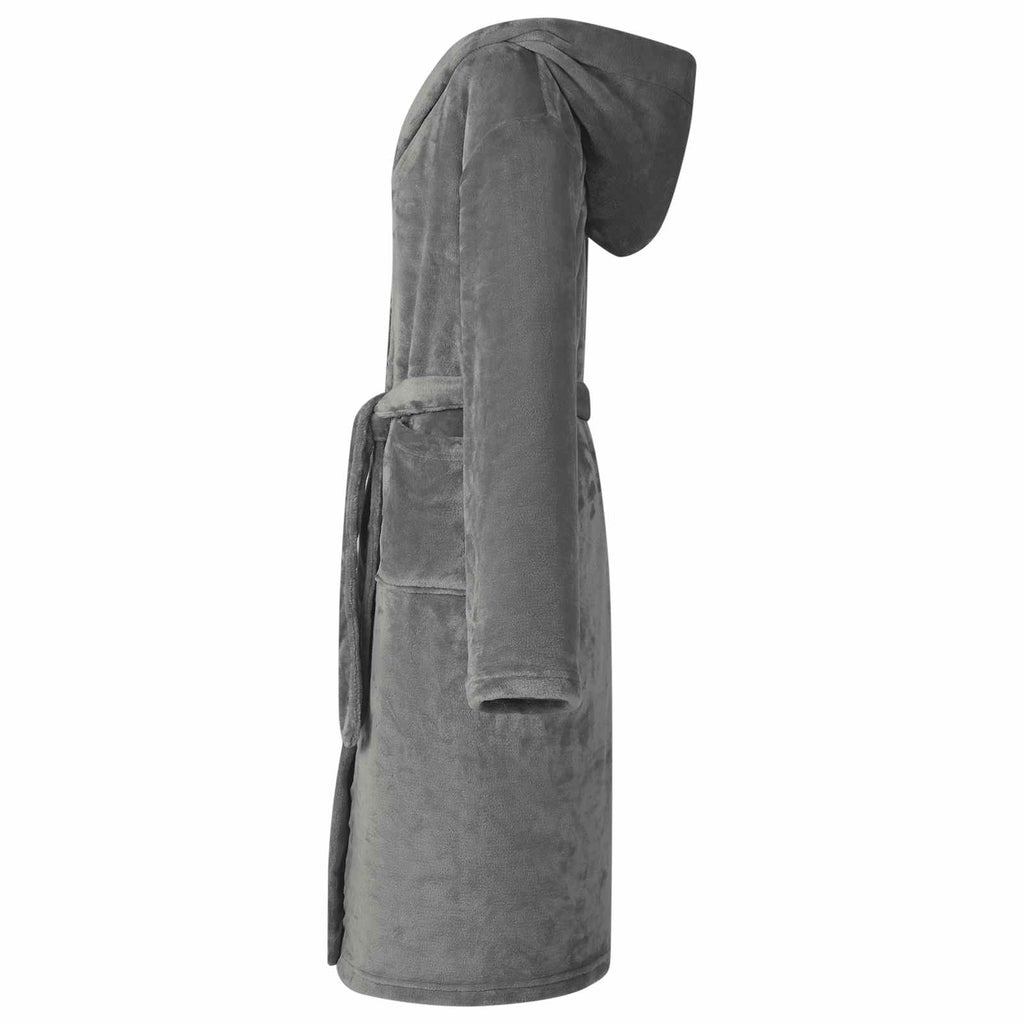 vidaXL Bademantel Hoodie Dunkelgrau L Flanell