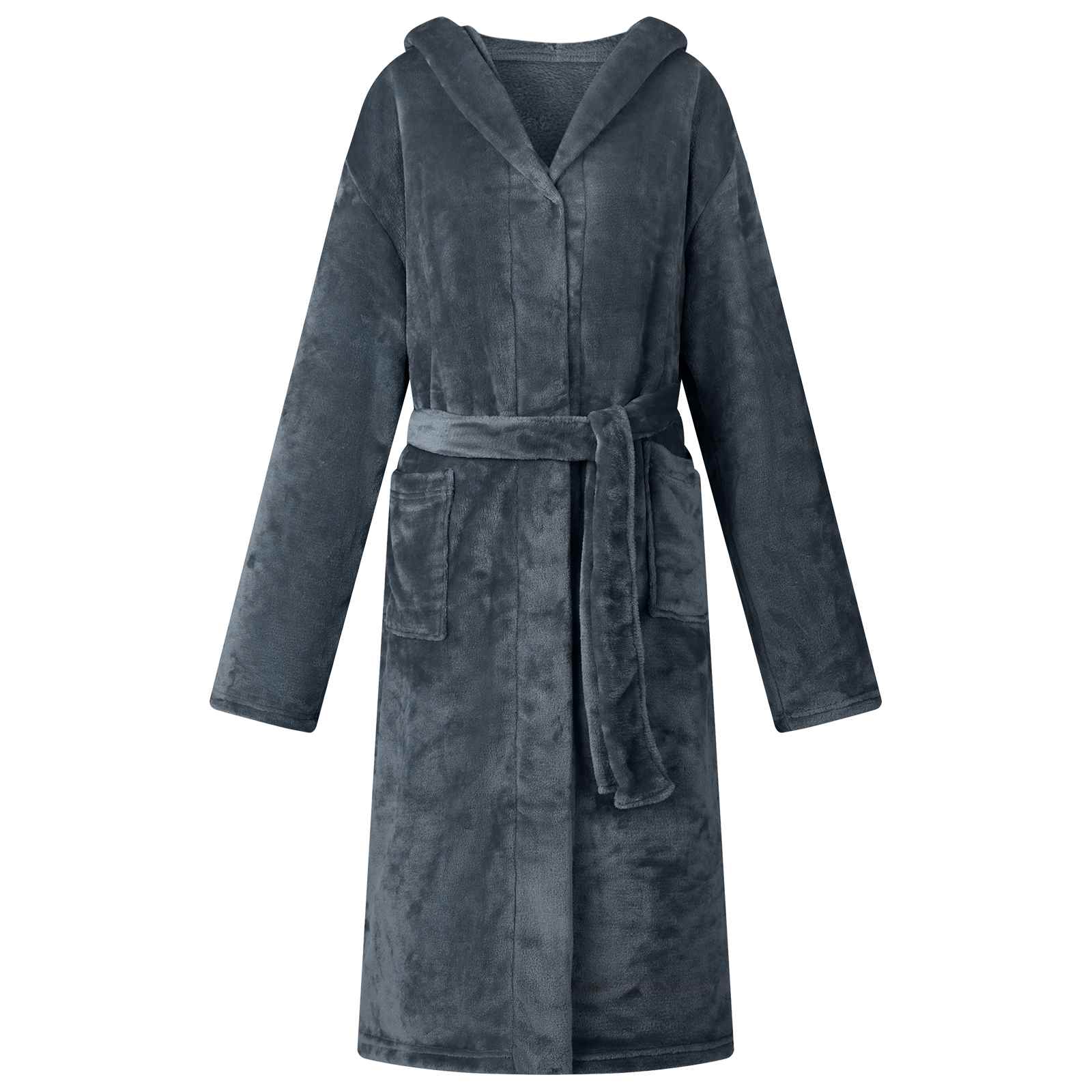 vidaXL Bademantel Hoodie Marineblau M Flanell