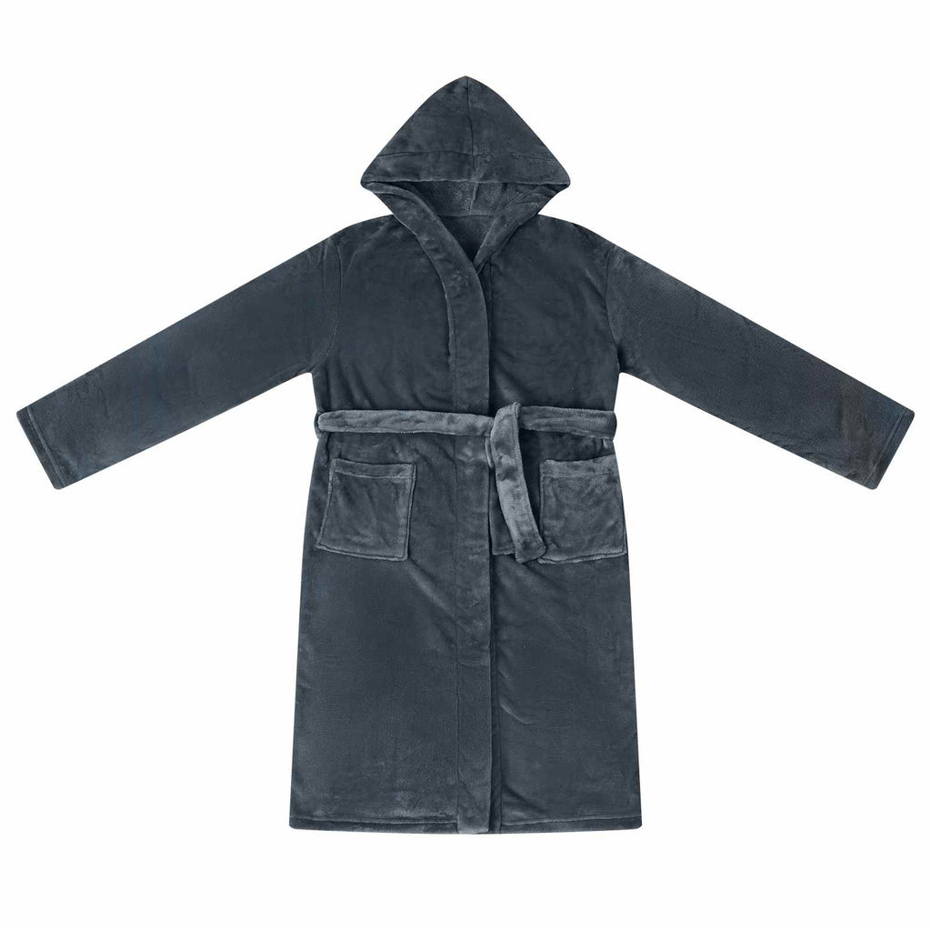 vidaXL Bademantel Hoodie Marineblau M Flanell