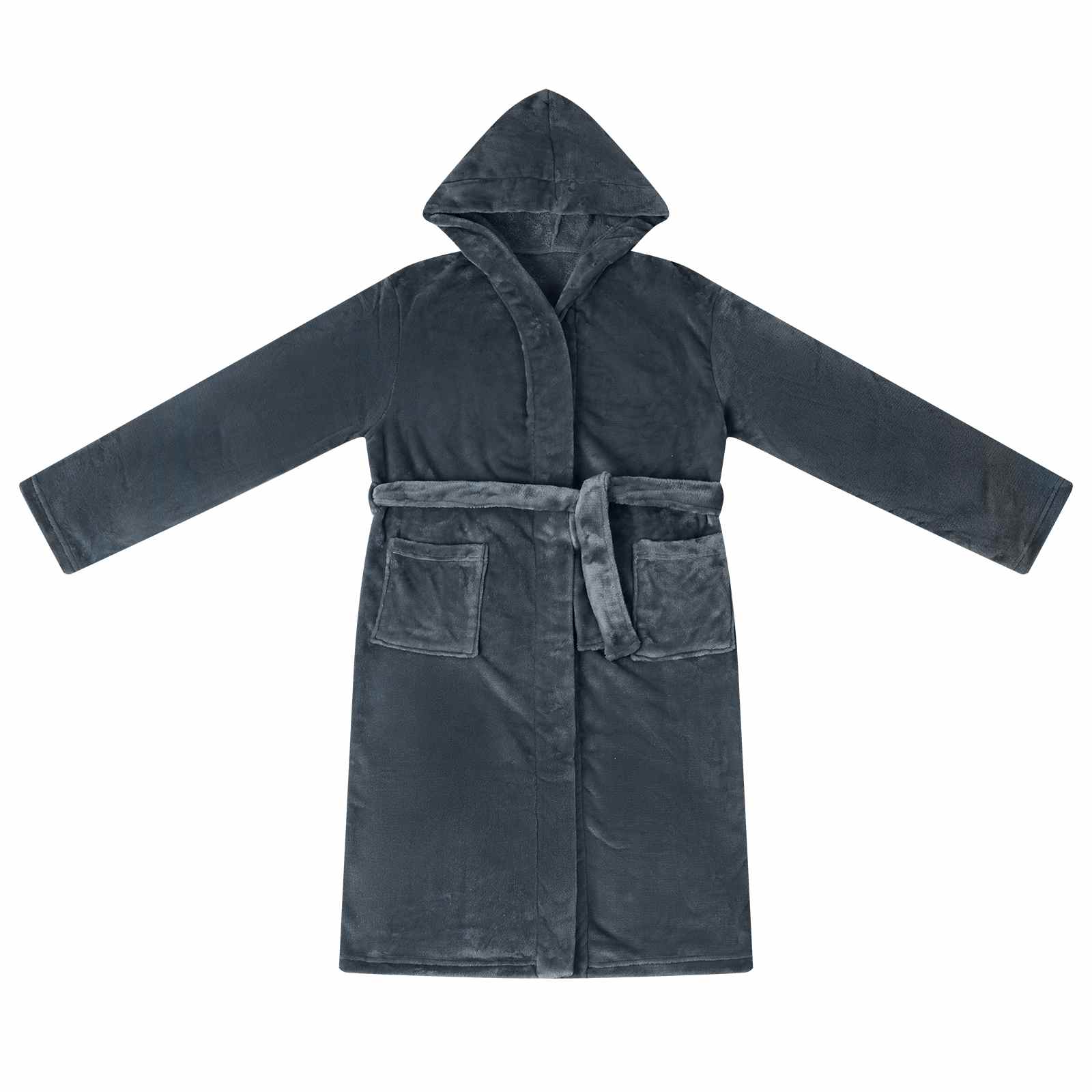 vidaXL Bademantel Hoodie Marineblau M Flanell