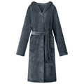 vidaXL Bademantel Hoodie Marineblau L Flanell