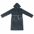 vidaXL Bademantel Hoodie Marineblau L Flanell