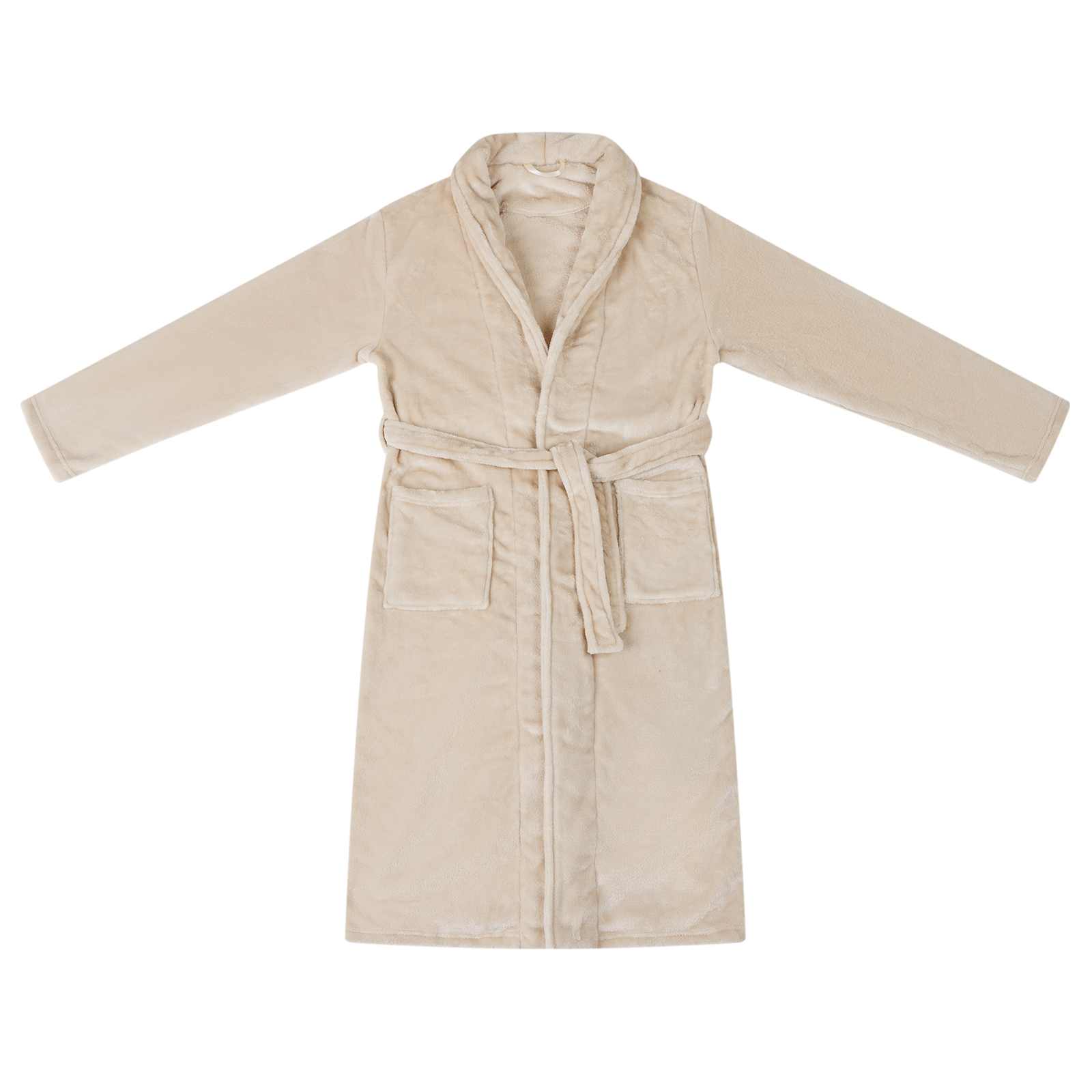 vidaXL Bademantel ohne Kapuze Beige S Flanell