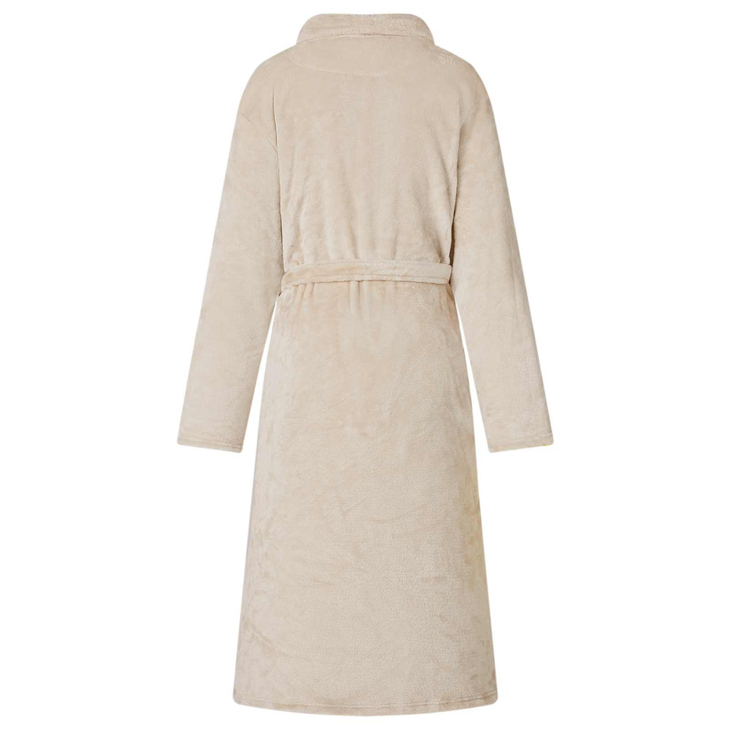 vidaXL Bademantel ohne Kapuze Beige M Flanell