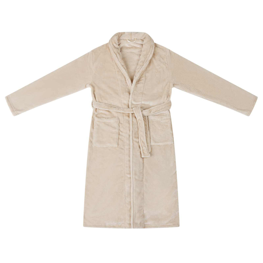 vidaXL Bademantel ohne Kapuze Beige M Flanell