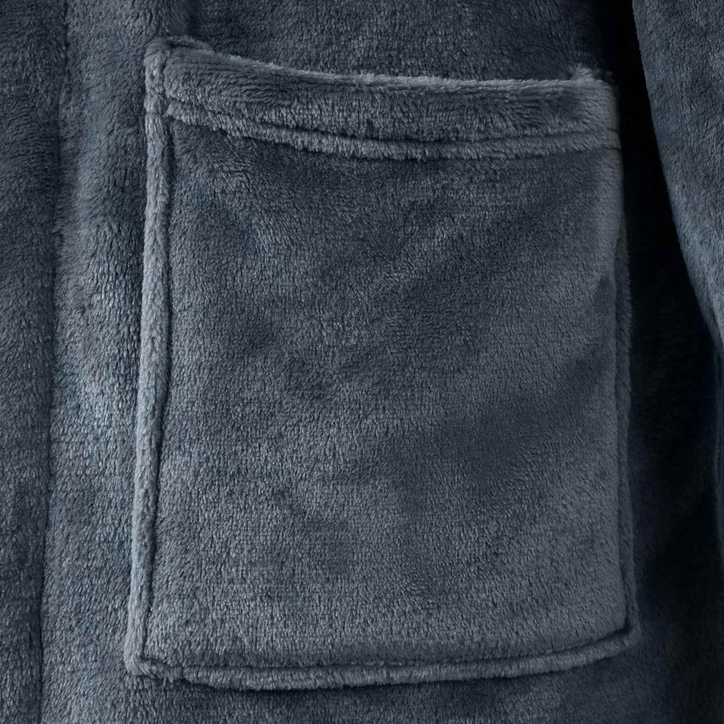 vidaXL Bademantel ohne Kapuze Marineblau M Flanell