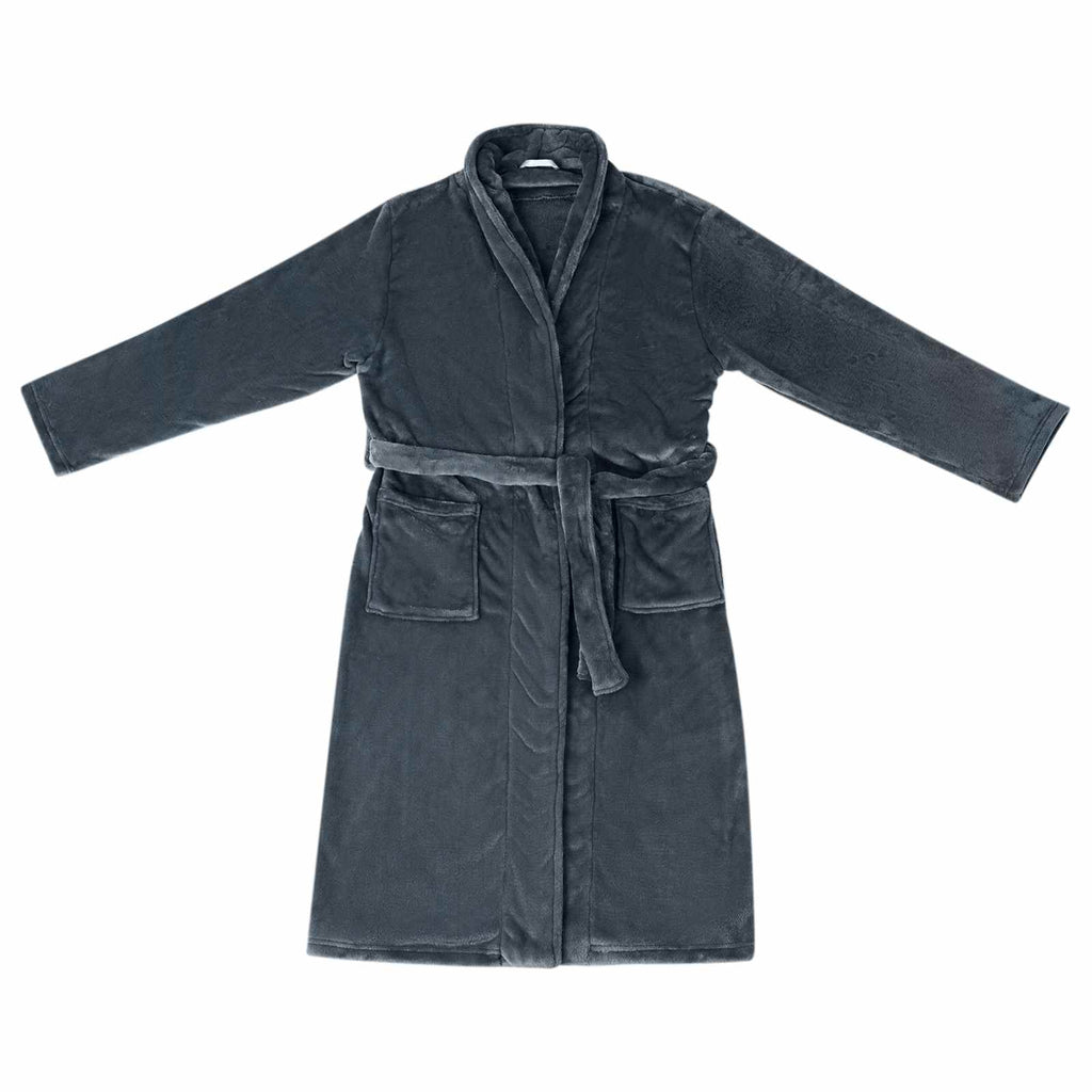 vidaXL Bademantel ohne Kapuze Marineblau M Flanell