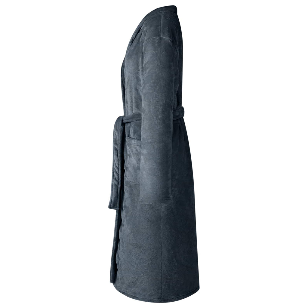 vidaXL Bademantel ohne Kapuze Marineblau M Flanell