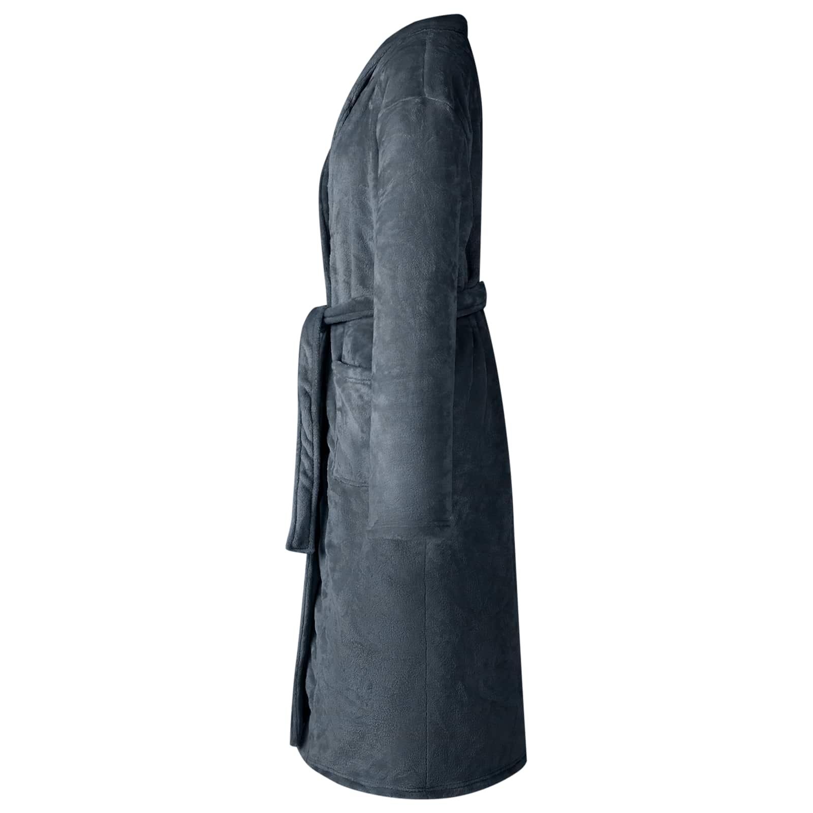 vidaXL Bademantel ohne Kapuze Marineblau M Flanell