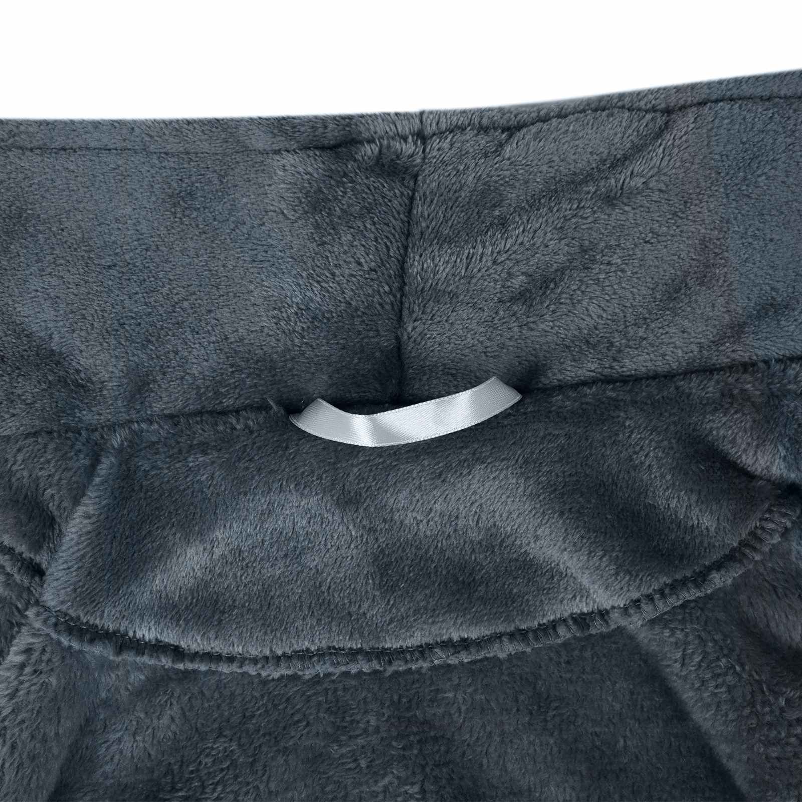 vidaXL Bademantel ohne Kapuze Marineblau L Flanell