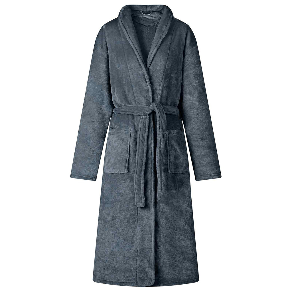 vidaXL Bademantel ohne Kapuze Marineblau L Flanell