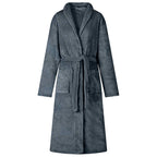 vidaXL Bademantel ohne Kapuze Marineblau L Flanell
