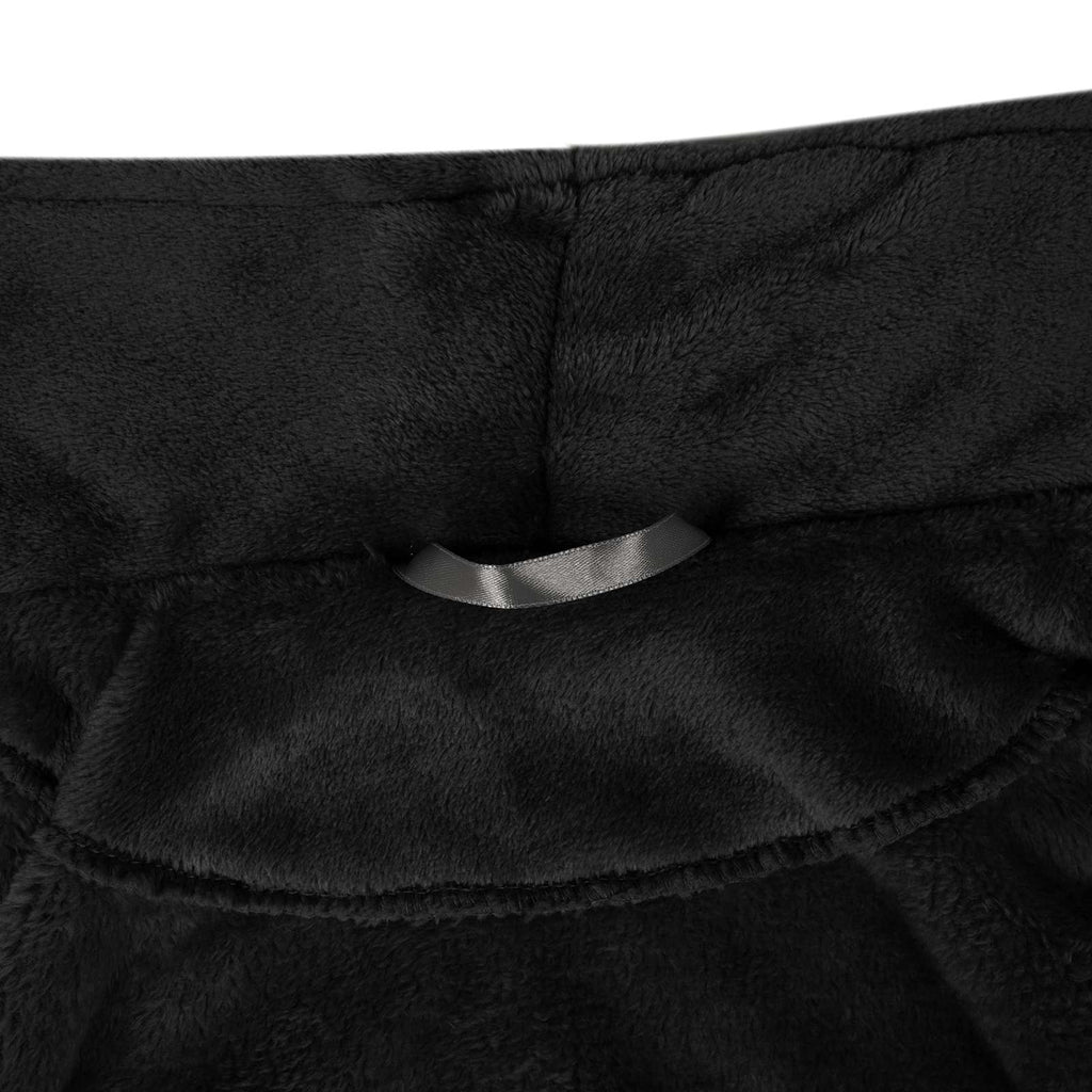 vidaXL Bademantel ohne Kapuze Schwarz S Flanell