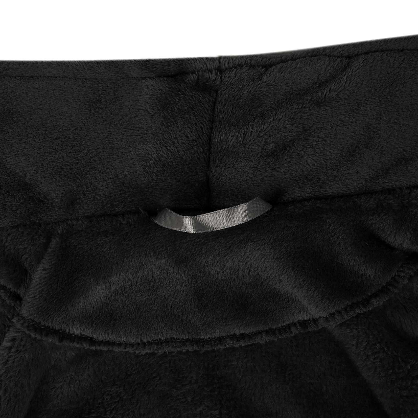 vidaXL Bademantel ohne Kapuze Schwarz S Flanell