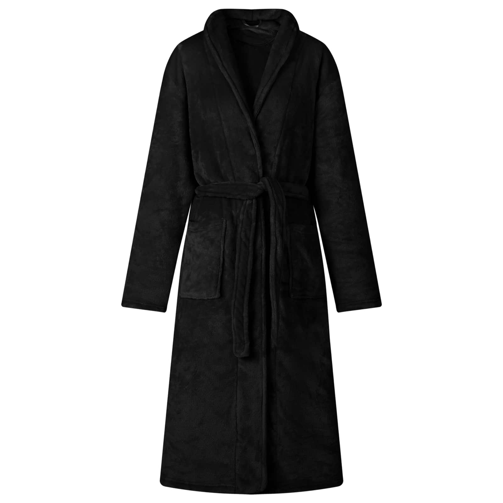 vidaXL Bademantel ohne Kapuze Schwarz S Flanell