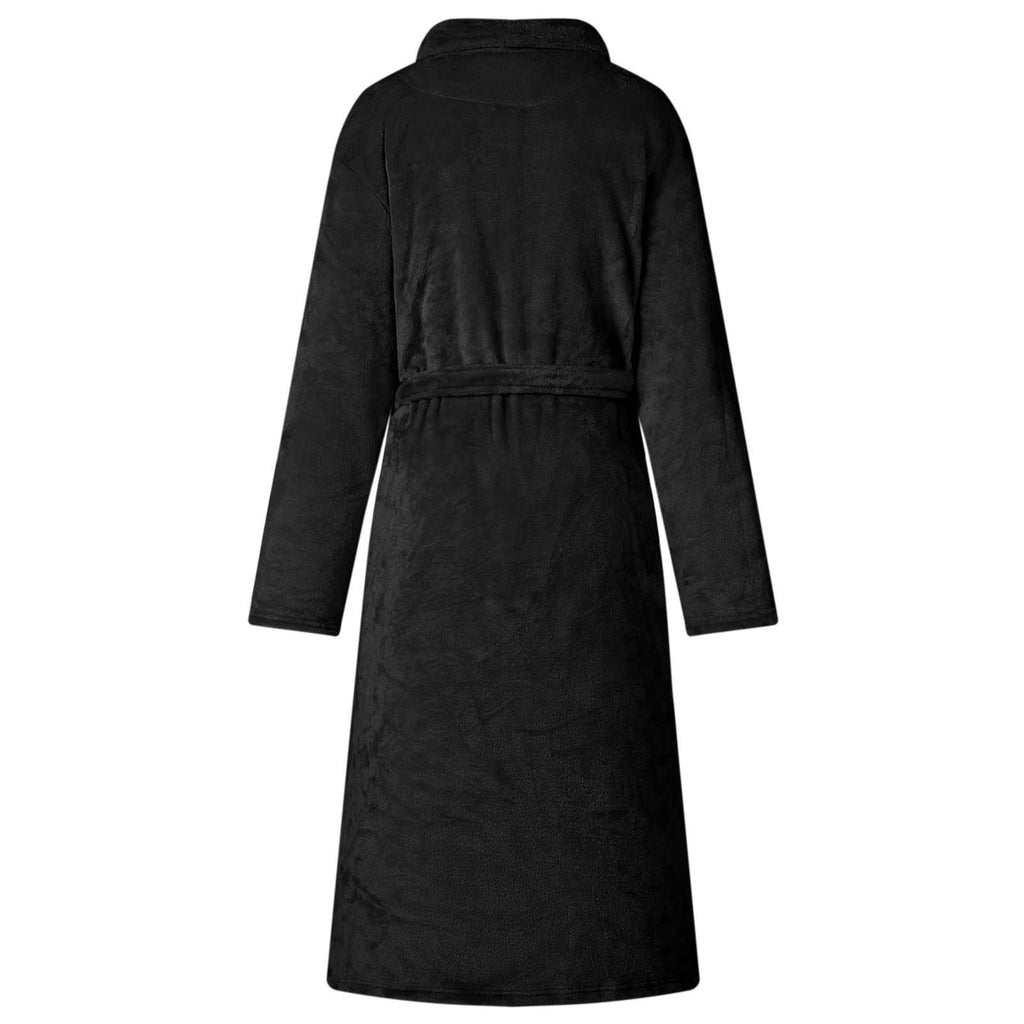 vidaXL Bademantel ohne Kapuze Schwarz S Flanell