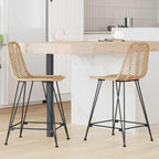 vidaXL Barstuhl 2 pcs 44,5 x 54,5 x 97,5 cm Rattan und Eisen