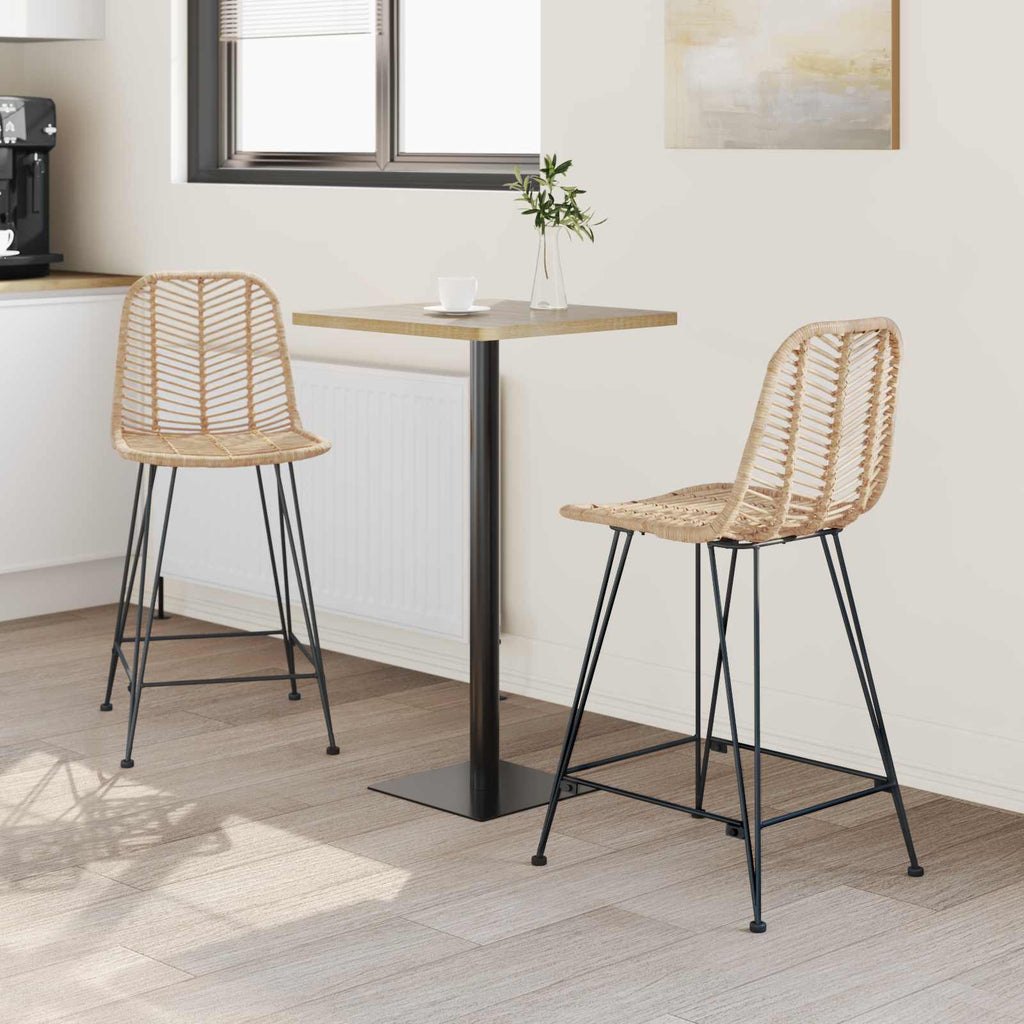 vidaXL Barstuhl 2 pcs 44,5 x 54,5 x 97,5 cm Rattan und Eisen