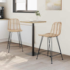 vidaXL Barstuhl 2 pcs 44,5 x 54,5 x 97,5 cm Rattan und Eisen