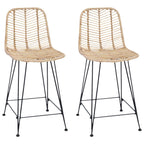 vidaXL Barstuhl 2 pcs 44,5 x 54,5 x 97,5 cm Rattan und Eisen