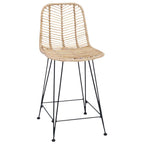 vidaXL Barstuhl 2 pcs 44,5 x 54,5 x 97,5 cm Rattan und Eisen