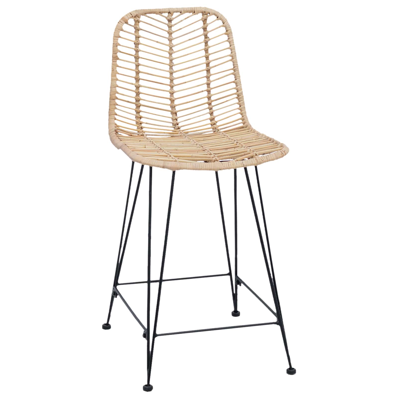 vidaXL Barstuhl 2 pcs 44,5 x 54,5 x 97,5 cm Rattan und Eisen