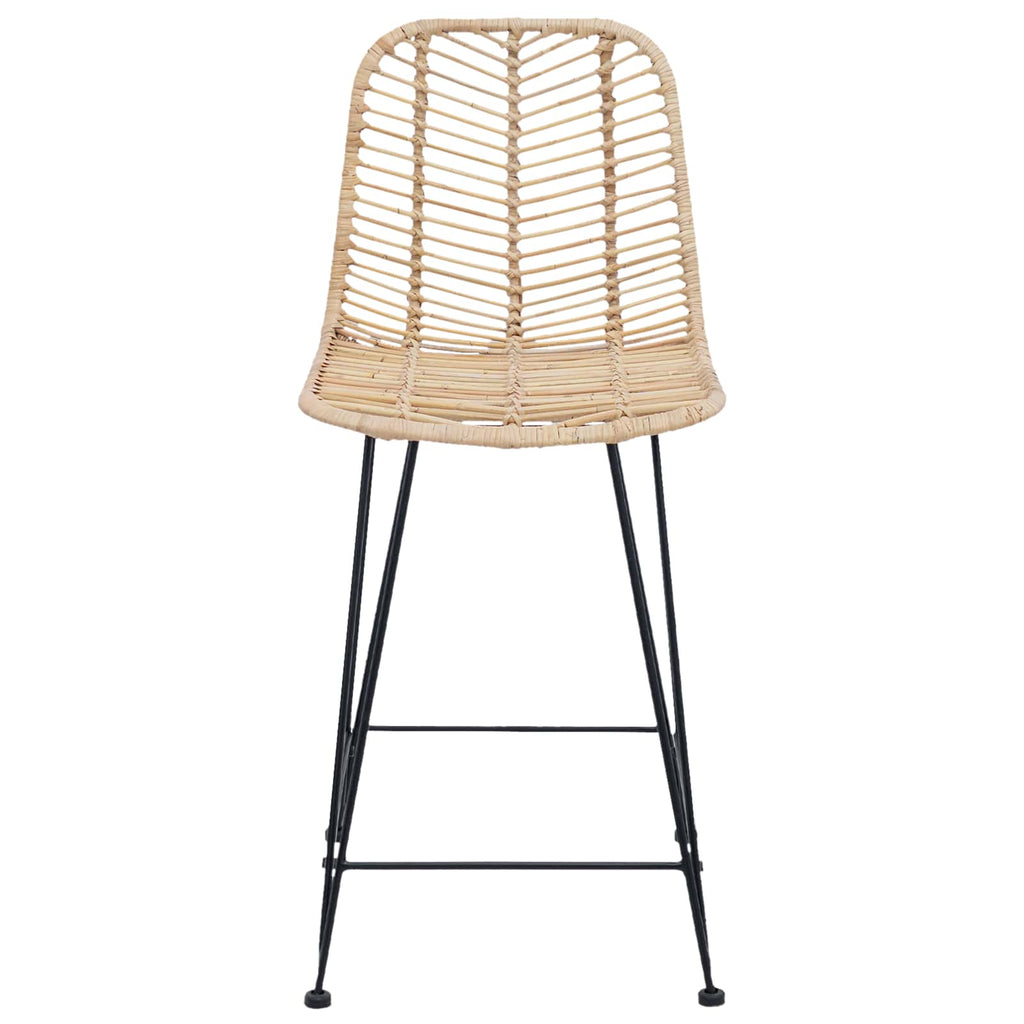 vidaXL Barstuhl 2 pcs 44,5 x 54,5 x 97,5 cm Rattan und Eisen