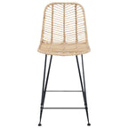 vidaXL Barstuhl 2 pcs 44,5 x 54,5 x 97,5 cm Rattan und Eisen
