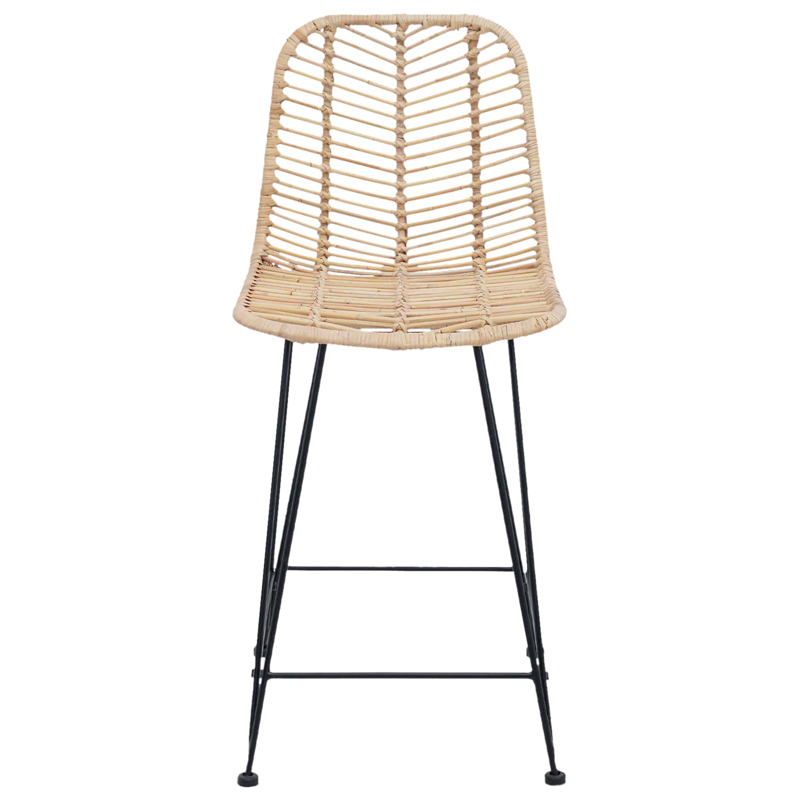 vidaXL Barstuhl 2 pcs 44,5 x 54,5 x 97,5 cm Rattan und Eisen